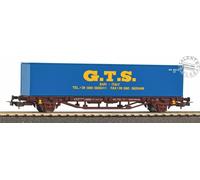 PIKO 27700 carro merci pianale FS con un container GTS Bari da 40' scala H0 1:87