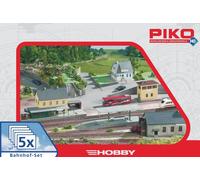 PIKO 61923 Scala HO Set Stazione (stazione, pensilina, rimessa, cabina e casa)