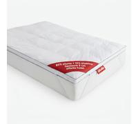 Pikolin Home - Coprimaterasso 135 x 190 cm Imbottito | Letto 80 cm | Topper Piuma e Piumino 1300 gr/m² | Altezza 5 cm | Cotone Downproof | Lusso Hotel 5 Stelle| KIOTO