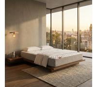 PIKOLIN - Materasso Francese 140 x 190 cm | 21 cm | Supporto Schiena Ortopedico Rigido H3-H4 | Schiuma Alta Resilienza | Sollievo Pressione Memory Foam | Protezione Antiacaro Totale | Leah Compact 21