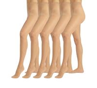 PIKY PACK 5 PAIA Collant Velato, Calze Trasparenti, Collant Donna, Calzamaglia 20 DEN | Naturale, Nero | S, M, L, XL | Made in Italy (S, Naturale)