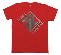 PIL (Public Image Ltd) Brushed Steel Text Red autorizzato Uomo maglietta