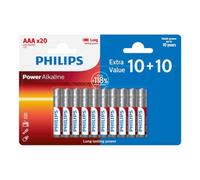 Pila alcalina LR03 AAA Philips Power Alkaline Pack 20