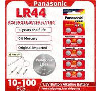 Pila alcalina Panasonic LR44 A76 AG13 LR1154 SR44 GP76 1,5 V per orologio, orologio, calcolatrice, giocattolo elettrico, cella a bottone 10 pezzi LR44 Panasonic (GF),20 pezzi LR44 Panasonic (GF),30 pe