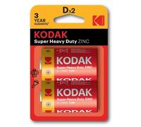 Pila D Kodak Extra Heavy Duty Cloruro di Zinco 1.5V 6000 mAh Pack 2 Unità
