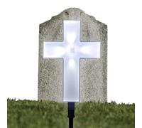 Pila di croce solare | -light per il giardino all'aperto, crociata decorativa per area esterna, impermeabile, resistente alle intemperie e calde a croce calda a croce Cemetery leggera in