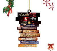 Pila di libri Ornamento natalizio - Decorazione per albero di libri, per amanti della lettura, ornamento letterario per le vacanze, decorazione natalizia carina per lettori, biblioteche, feste, albero