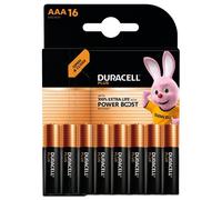 Duracell Batterie Plus Mini Stilo AAA PowerBoost Alcalina 1,5V - Confezione 16 pz