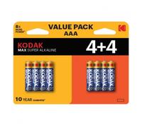 Pila Kodak Max Pack 4+4 AAA Alcalina 8 pezzi alta durata