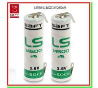 pila litio Saft 14500 3,6v Li-SOCl2 STILO AA lamelle U batteria a saldare x3