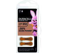 Pila per Apparecchi Acustici 312 6 Pezzi. 10.00 Confezioni Duracell