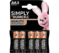 PILA STILO AA SIMPLY DURACELL ALCALINA VOLT 1,5 CF=PZ 5 CF 20
