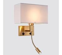 Pilanp Applique da Parete in Oro Lampada da Parete per Interni Moderna in Tessuto con Interruttore Lampade da Parete sul Comodino per Il corridoio del Soggiorno della Camera da Letto