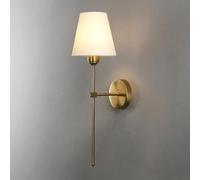 Pilanp Applique da Parete per Interni Lampada da Parete Rustica di metà secolo Lampada da Parete per Bagno con Paralume in Tessuto Bianco per Il corridoio del Soggiorno della Camera da Letto