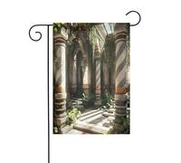 Pilastri di pietra edera personalizzata per esterni bandiera da giardino unica con supporto, perfetta per decorazioni natalizie e bandiere da giardino d'inverno, bandiera 30,5 x 45,7 cm