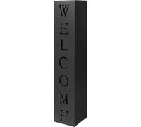 Pilastro decorativo Wiltec Pilastro per piante di benvenuto in nero, decorazione da giardino in acciaio, supporto per piante con benvenuto, pilastro con torcia per l'ingresso di casa e il giardino ant
