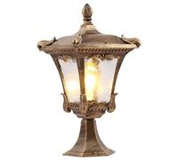 Pilastro retrò in Stile Europeo? Paralume in Vetro Leggero con alloggiamento in Alluminio da Esterno? Palo? Luci con Supporto per molo Recinzione Tappo per Ponte Lanterna Luminosa Lampada a Colonna