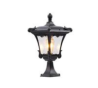 Pilastro retrò in Stile Europeo? Paralume in Vetro Leggero con alloggiamento in Alluminio da Esterno? Palo? Luci con Supporto per molo Recinzione Tappo per Ponte Lanterna Luminosa Lampada a Colonna