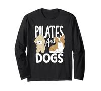 Pilates And Dogs Carino Cucciolo Amante del Fitness Maglia a Manica