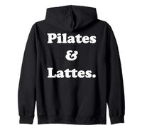 Pilates And Lattes Fitness Motivation Funny Saying Felpa con Cappuccio