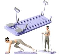 Pilates Board, Pilates Reformer Set, multifunzione pieghevole Pilates Reformer Machine, 5 in 1 tavola per allenamento a casa, kit di attrezzature per pilates (blu) (Lavender)