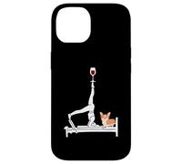 Pilates carino Corgi Reformer Pilates amante del vino Custodia per iPhone 14