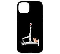 Pilates carino Corgi Reformer Pilates amante del vino Custodia per iPhone 15 Plus