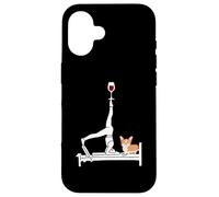 Pilates carino Corgi Reformer Pilates amante del vino Custodia per iPhone 16