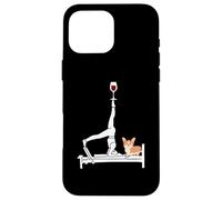 Pilates carino Corgi Reformer Pilates amante del vino Custodia per iPhone 16 Pro Max