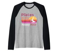 Pilates è Il Mio Happy Hour, Divertente Pilates Lovers Workout Maglia con Maniche Raglan