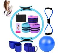 Pilates Essentials Kit for Women, 11-Piece Better Me Pilates Essentials Kit for Women, Booty Bands for Working Out Glutes Yoga Ball 25cm Figure 8 Resistance Band Yoga Bands for Stretching (Blue)