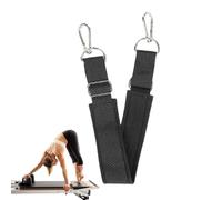 Pilates Foot Strap - Double Ring | Nylon Fleece Foot Hook with Metal Buckle | 65x4.8cm, 130g, Adjustable Buckle, Soft Fleece Padding, Foot Pedal, Shoulder Strap, Wrist Loop, Reformer Equipment