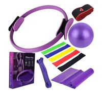 Pilates - Kit per allenamento da donna, Pilates Home Training Kit - Fitness Studio - Sistance Band Yoga Ball, 11 accessori per il fitness, stretching set yoga, attrezzatura per allenamento per tutto