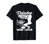 Pilates Ora Vino Più tardi Stile di vita umoristico Maglietta