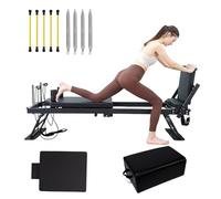Pilates Reformer, Attrezzatura per Macchina da Pilates Dual Resistance, 4 Molle e 5 Corde per Allenamento di Forza Attrezzatura,B