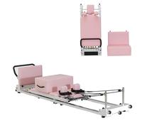 Pilates Reformer, attrezzatura pieghevole per pilates per allenamento in palestra a casa, con tavola per saltare, letto per pilates ad intensità regolabile, riformatore multifunzionale per pilates