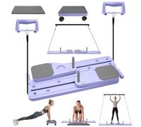 Pilates Reformer Board 6 in 1, set di macchine pieghevoli per pilates, con rimbalzo automatico, fasce di resistenza, barra per flessioni, timer e ginocchiere, per principianti e professionisti
