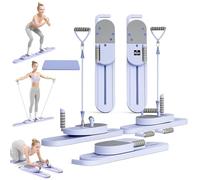 Pilates Reformer Board Machine, Dispositivi Pilates per la casa, mini pilates pieghevole e portatile con fasce di resistenza, attrezzatura per allenamento domestico per allenamento core e tutto il