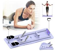Pilates Reformer Board, Reformer Pieghevole Per Pilates Tavola Fitness Multifunzionale Pilates Board Pilates Reformer Set Con Contatore Led Rimbalzo Automatico Maniglia Regolabile (Viola)