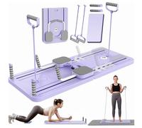 Pilates Reformer Board Set Ruota Addominali Rimbalzo Automatico Pieghevole Rullo Addominale Roller Wheel Attrezzi Palestra Casa con Elastici Fitness
