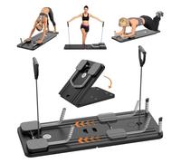 Pilates Reformer Kit 5 in 1 Pilates Reformer Machine with LED Counter,Automatic Rebound Roller, Multifunction Exercise Board for Home practice