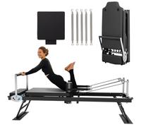 Pilates Reformer Macchina per la casa - Attrezzatura pieghevole per allenamento indoor, adatta a tutti i livelli