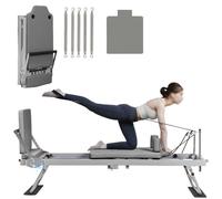 Pilates Reformer Macchina per la casa - Attrezzatura pieghevole per allenamento indoor, adatta a tutti i livelli