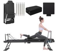 Pilates Reformer Macchina per la casa - Attrezzatura pieghevole per allenamento indoor, adatta a tutti i livelli