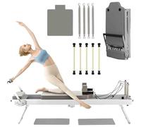 Pilates Reformer Machine con 5 corde elastiche regolabili in lattice, letto pieghevole multifunzionale per yoga per casa e palestra, attrezzatura per allenamento di base