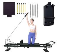 Pilates Reformer Machine con 5 corde elastiche regolabili in lattice, letto pieghevole multifunzionale per yoga per casa e palestra, attrezzatura per allenamento di base
