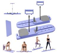 Pilates Reformer Machine, tavola addominale multifunzione 6 in 1, tavola pieghevole per pilates, riformatore portatile con macchina da sci, corda di tensione, barre push-up, bracciolo di sollevamento