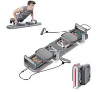 Pilates Reformer, set di pedane per flessioni regolabili, per palestra domestica, impugnature antiscivolo, capacità di 300 kg, sistema di allenamento della forza per allenamento toracico/core