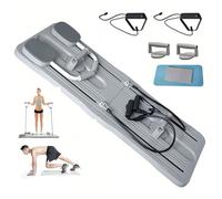 Pilates Reformer - Tavola multifunzione per esercizi addominali con rimbalzo automatico, supporto per gomito e fasce di resistenza, carico massimo 100 kg, per forza di base, equilibrio, flessibilità