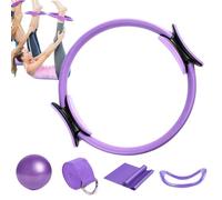 Pilates Ring Set, Pilates Ring for Women | Pilates Ring Yoga Ball Resistance Bands,Attrezzature per l'allenamento 5x, accessori da palestra a casa, fasce da yoga con cintura allungata per le donne